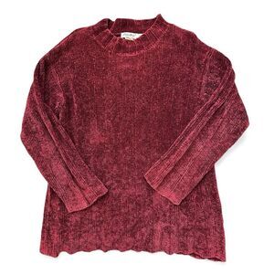 Eddie Bauer Chenille Style Ribbed Sweater Size Medium 100% Cotton